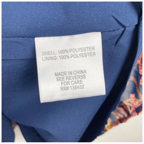 Floral Print Dress‎ Tie Neck Long Sleeve Fit Flare Party Cocktail - Picture 10 of 11